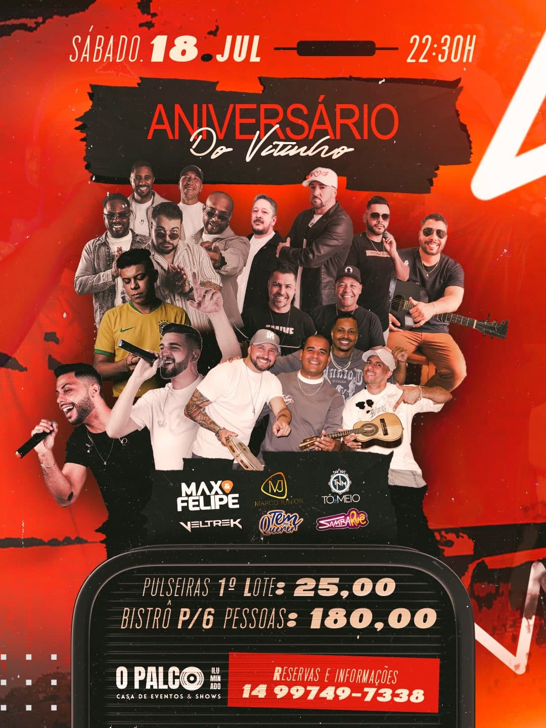 Flyer de Grupo ToNoMeio Oficial e mais 5 artistas