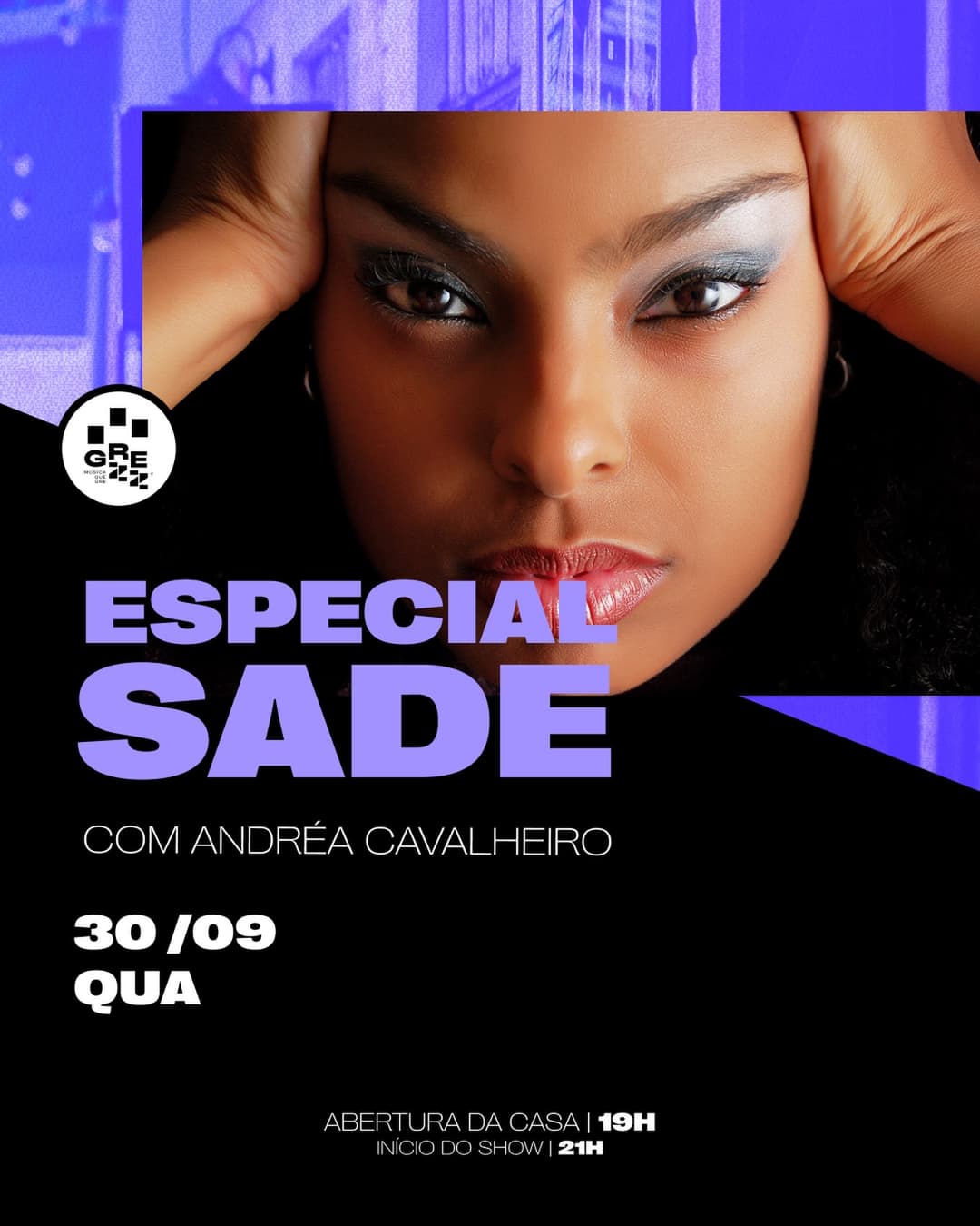 Flyer de Andréa Cavalheiro