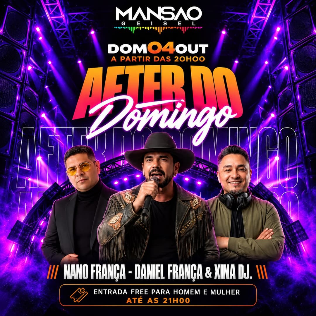 Flyer de Xina Dj, Nano França e danielfrancaof