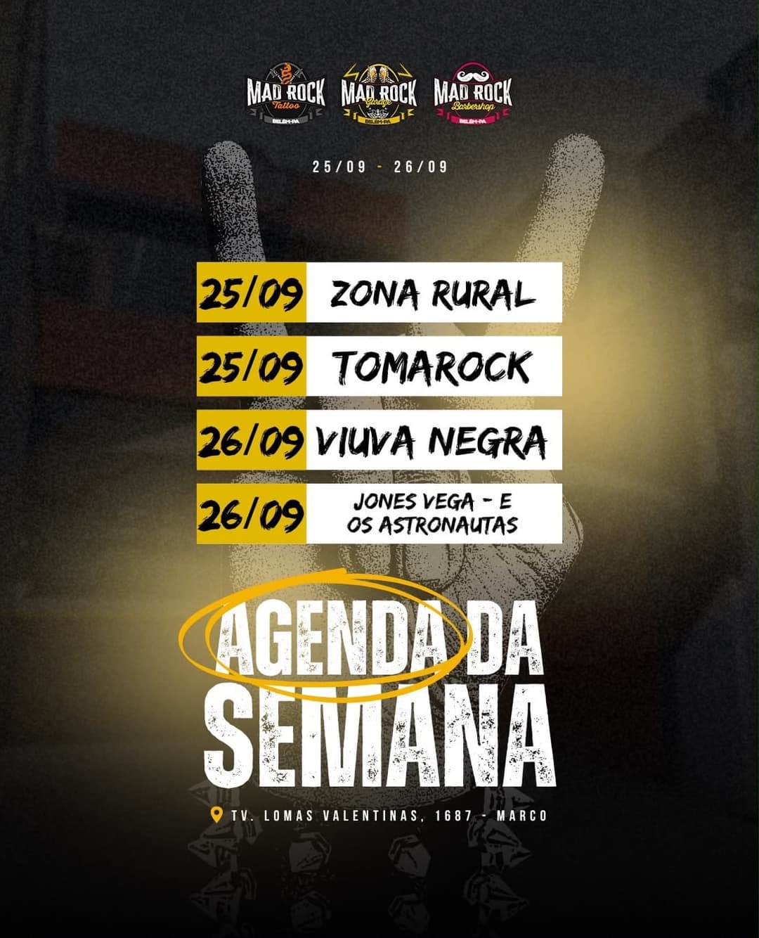 Flyer de Viúva Negra e Jones Vega e Os Astronautas