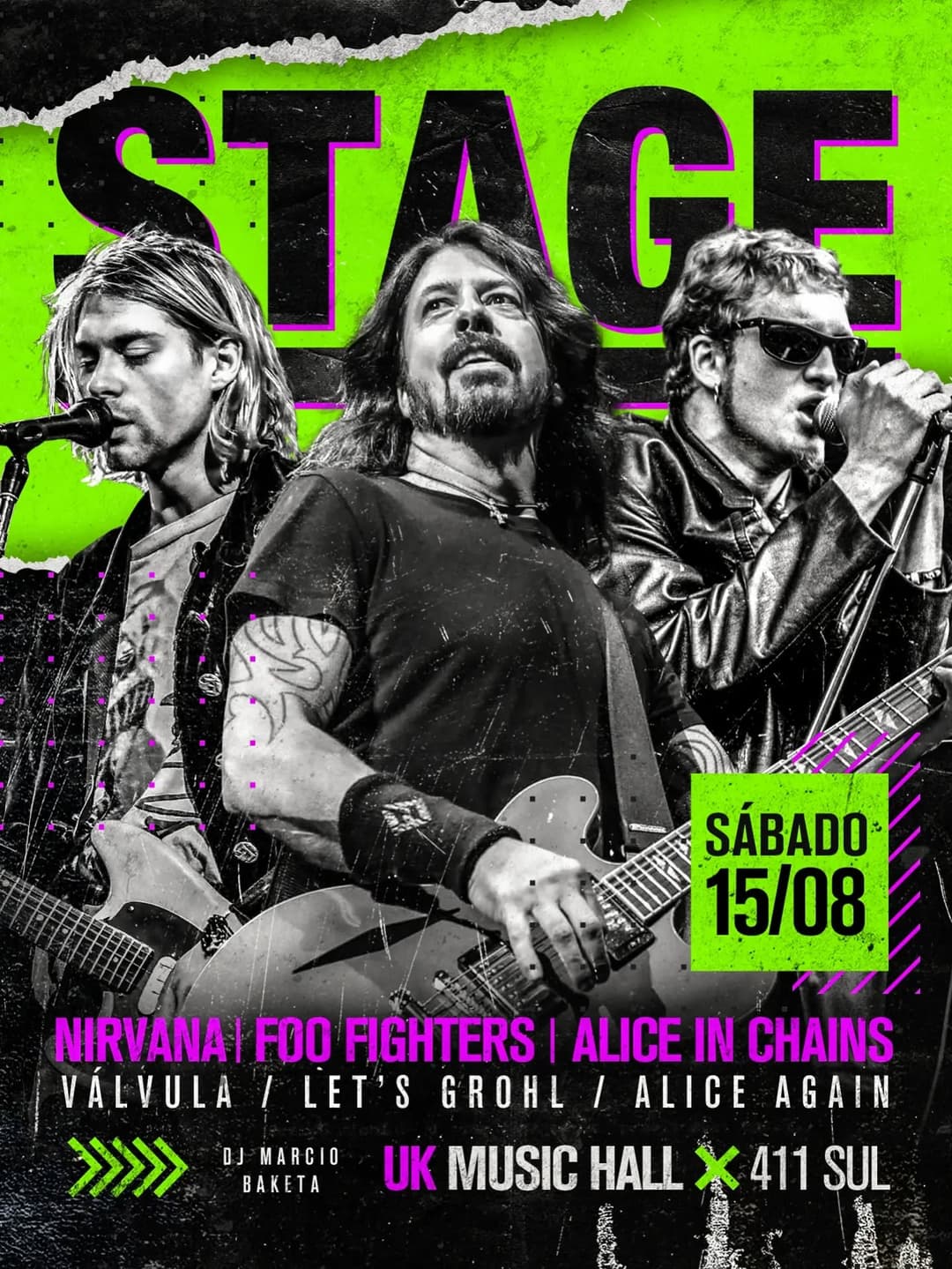 Flyer de Let's Grohl e Alice Again