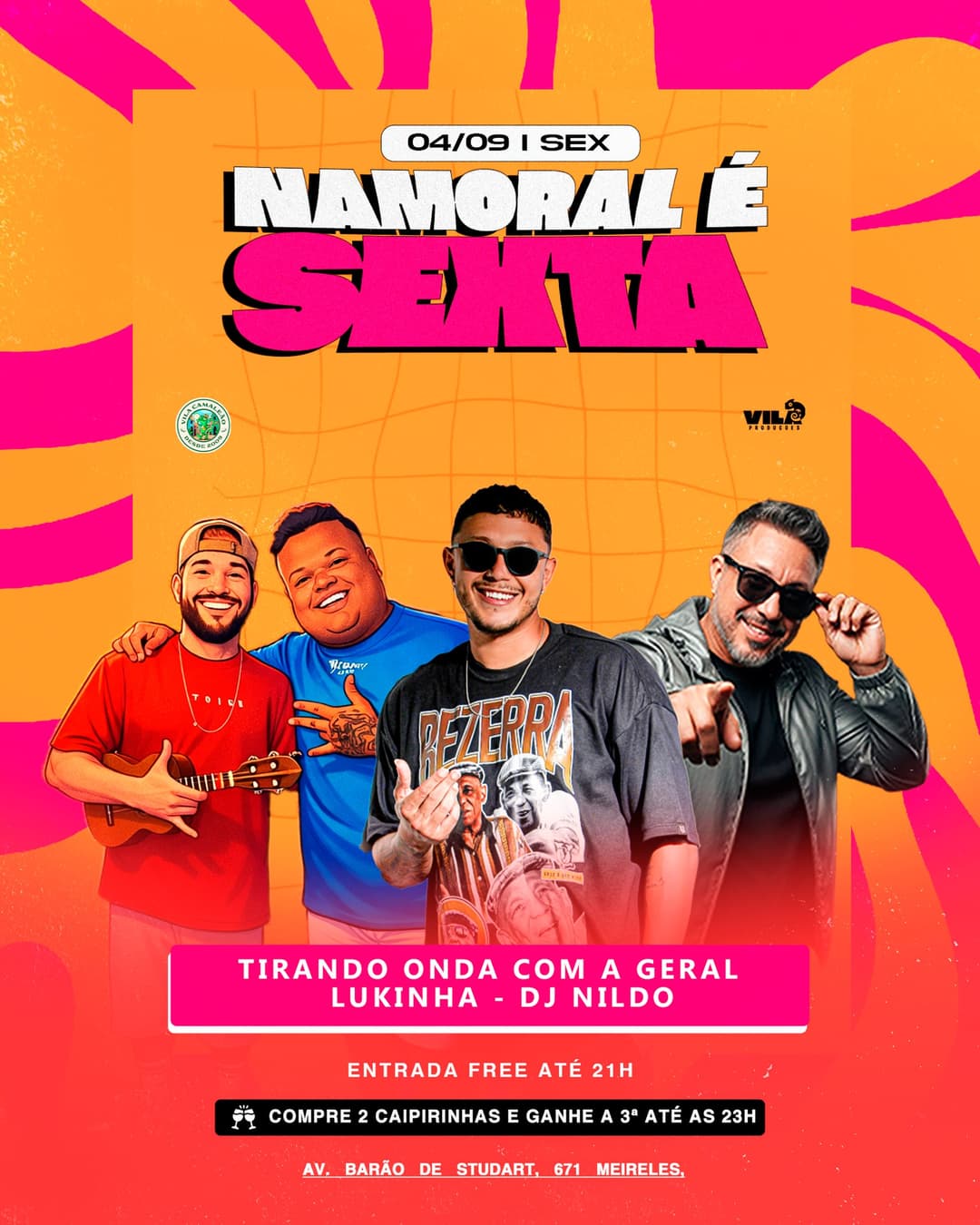Flyer de Tirando Onda com a Geral, Lukinha e DJ Nildo