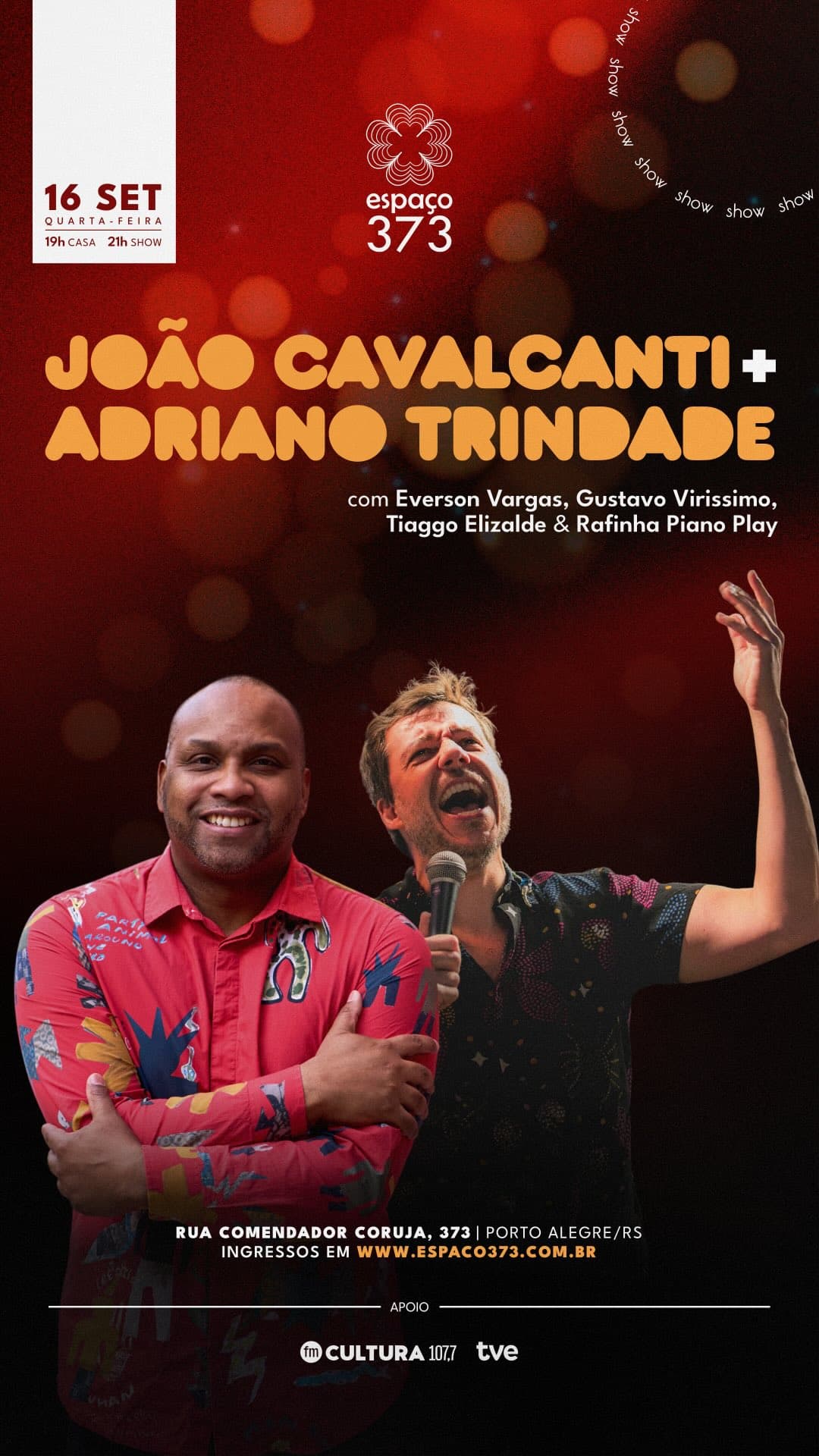 Flyer de João Cavalcanti e Adriano Trindade