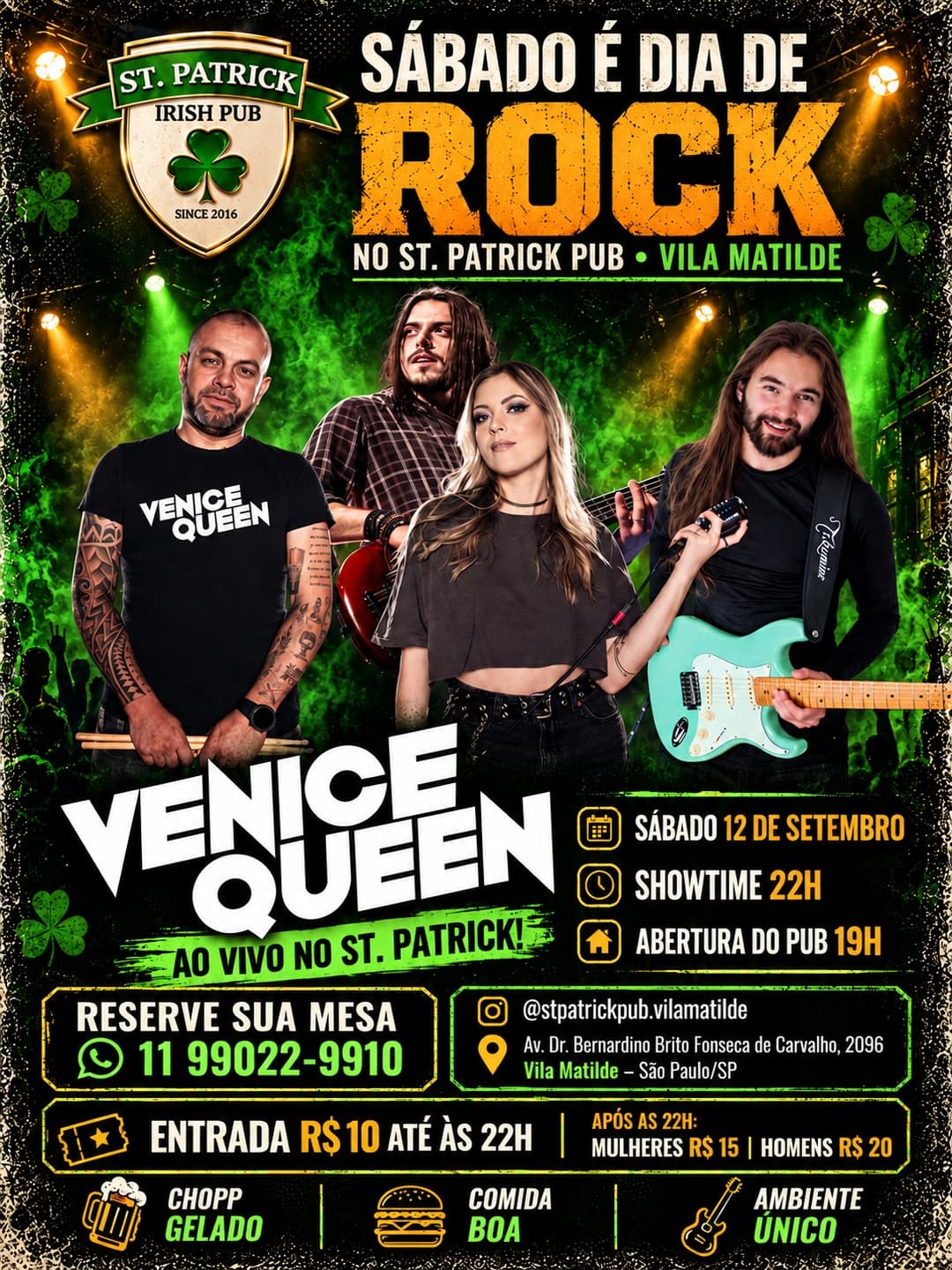Flyer de Banda Venice Queen