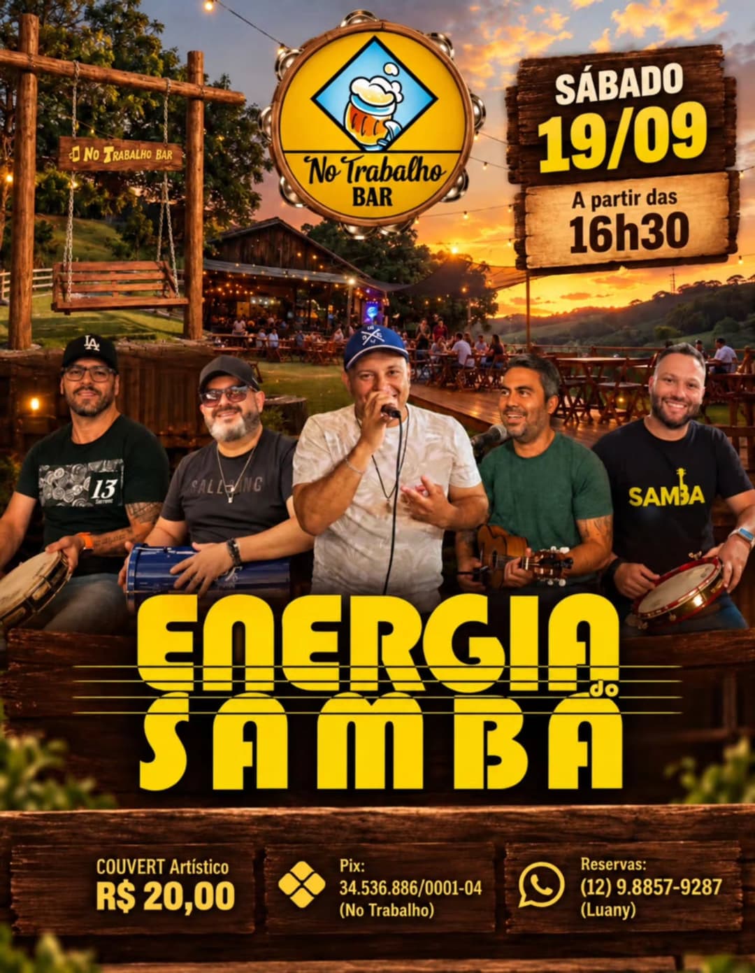 Flyer de Grupo Energia do Samba