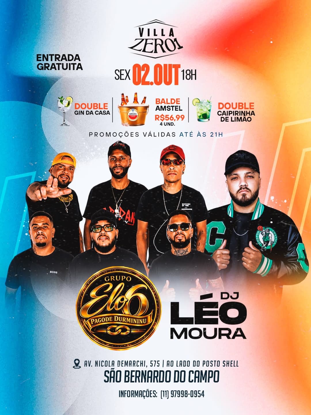 Flyer de Grupo Elo 6 e DJ Léo Moura