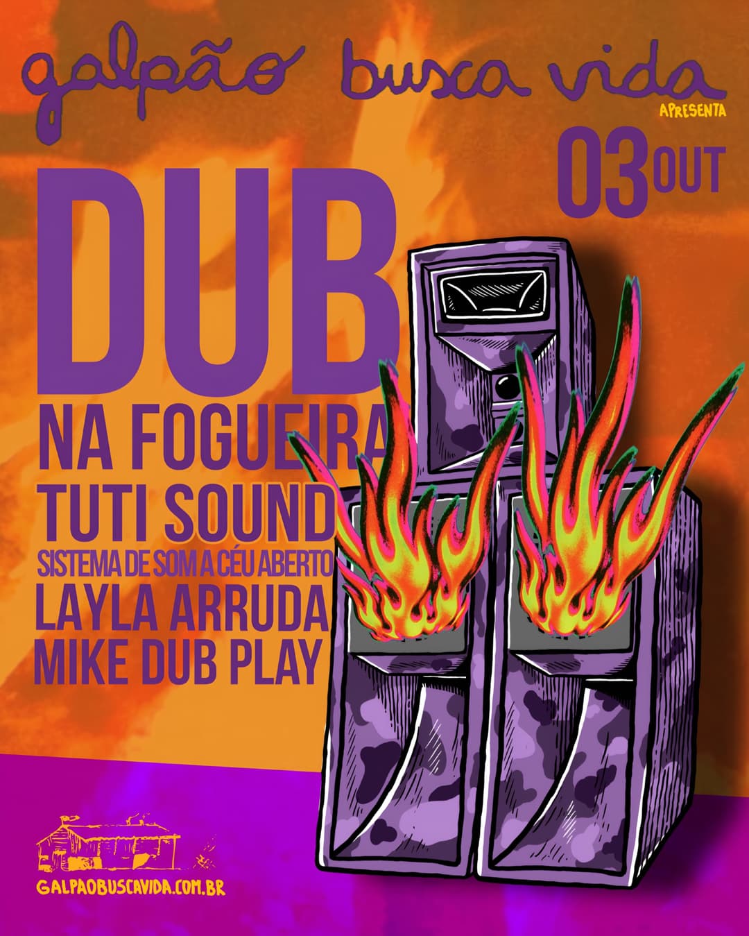 Flyer de Selectah Tuti, Laylah Arruda e Mike Dub Play