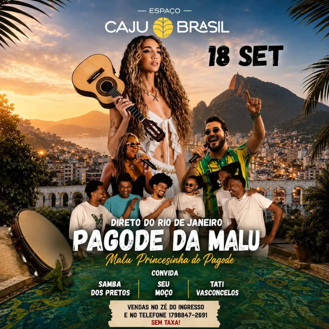 Flyer de Seu Moço, Pagode da Malu e mais 2 artistas