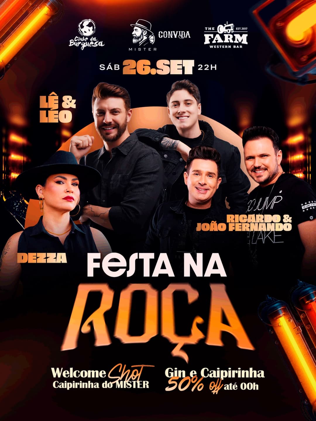 Flyer de Lé & Léo, Ricardo e João Fernando e Dezza