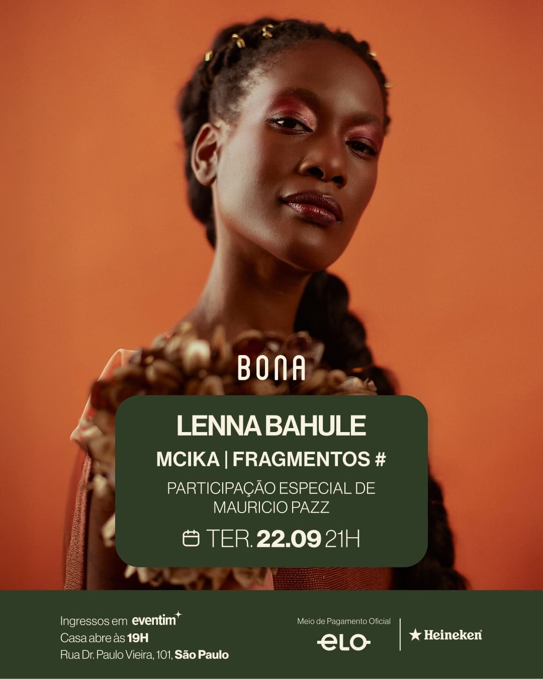 Flyer de Maurício Pazz e Lenna Bahule
