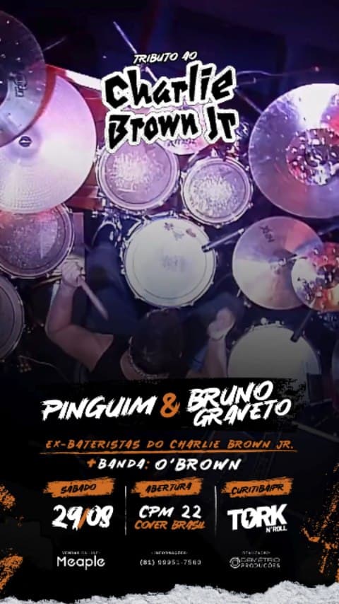 Flyer de CPM22 Cover Brasil, O'Brown e mais 2 artistas