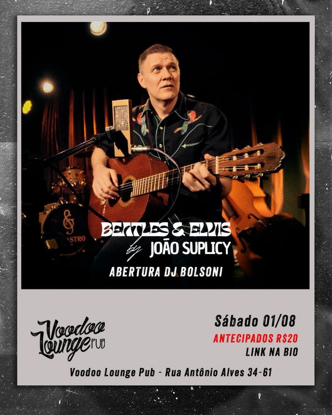 Flyer de João Suplicy e DJ Bruno Bolsoni