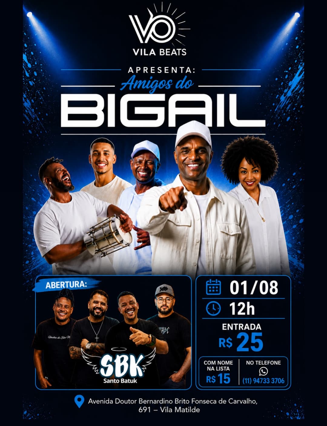 Flyer de Paulinho Bigail e Amigos do Bigail