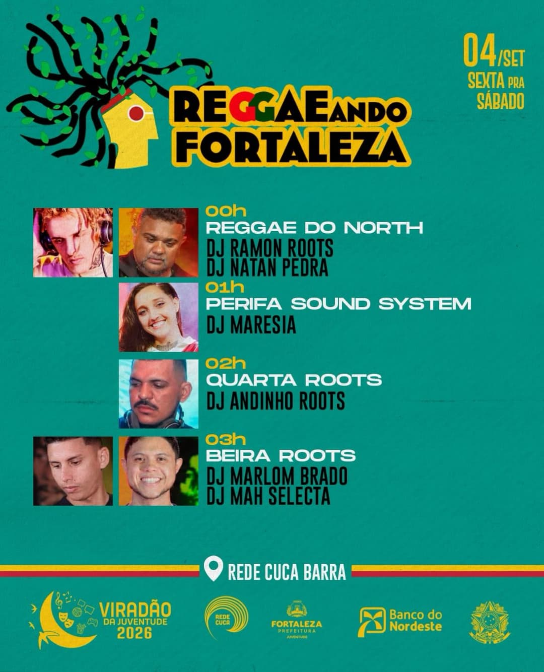 Flyer de Maresia, Reggae do North e mais 8 artistas