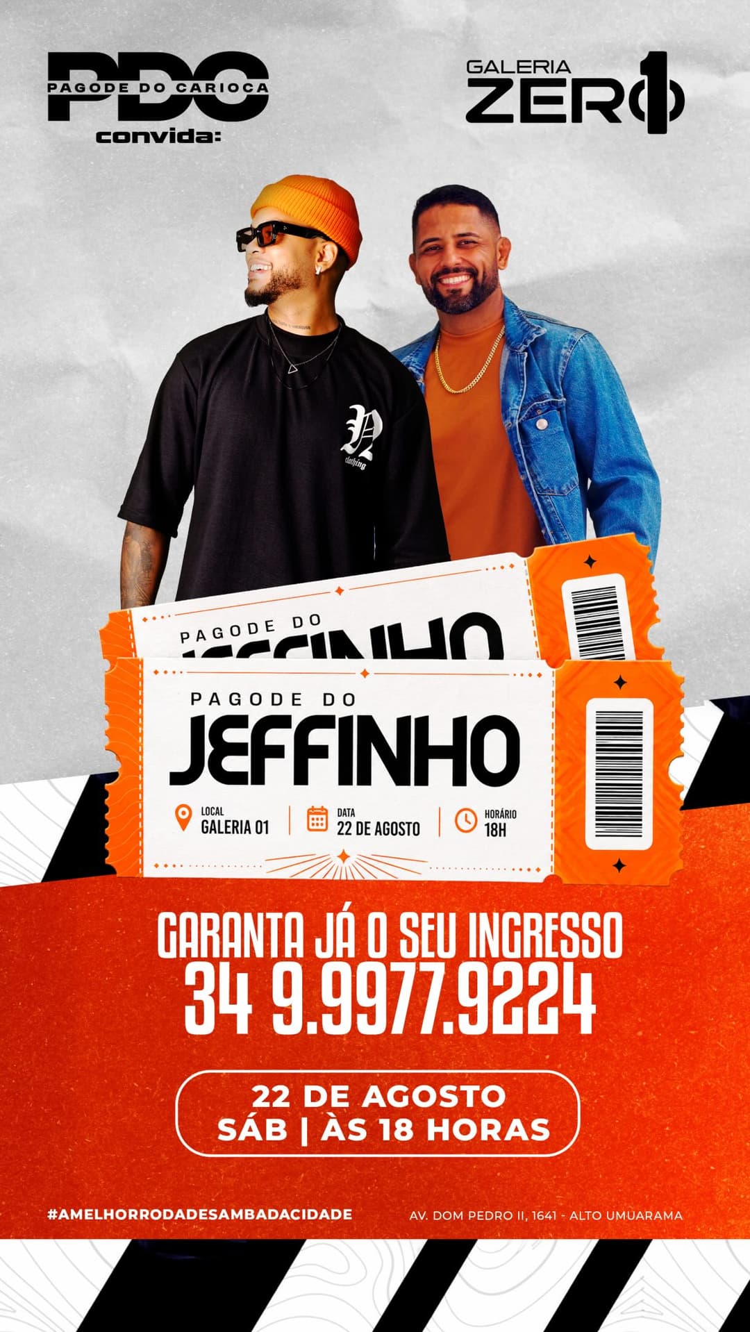 Flyer de Pagode do Carioca e Jeffinho
