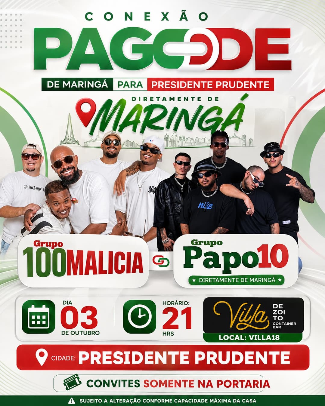 Flyer de Grupo 100 Malicia e Papo10