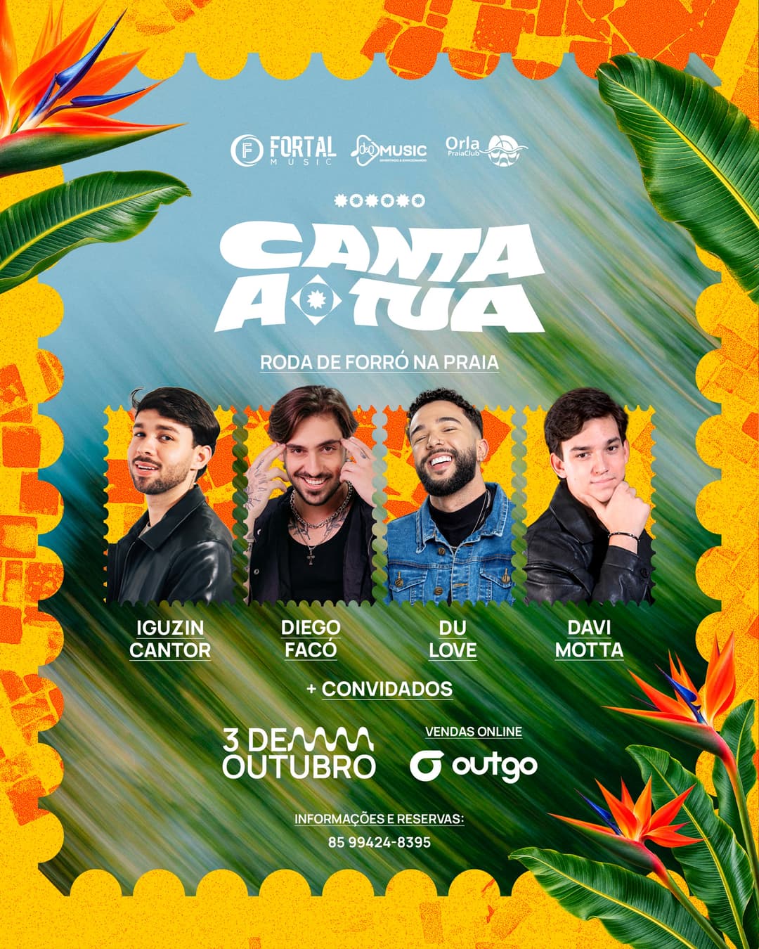 Flyer de Diego Facó, Davi Motta, Iguzin e Du Love