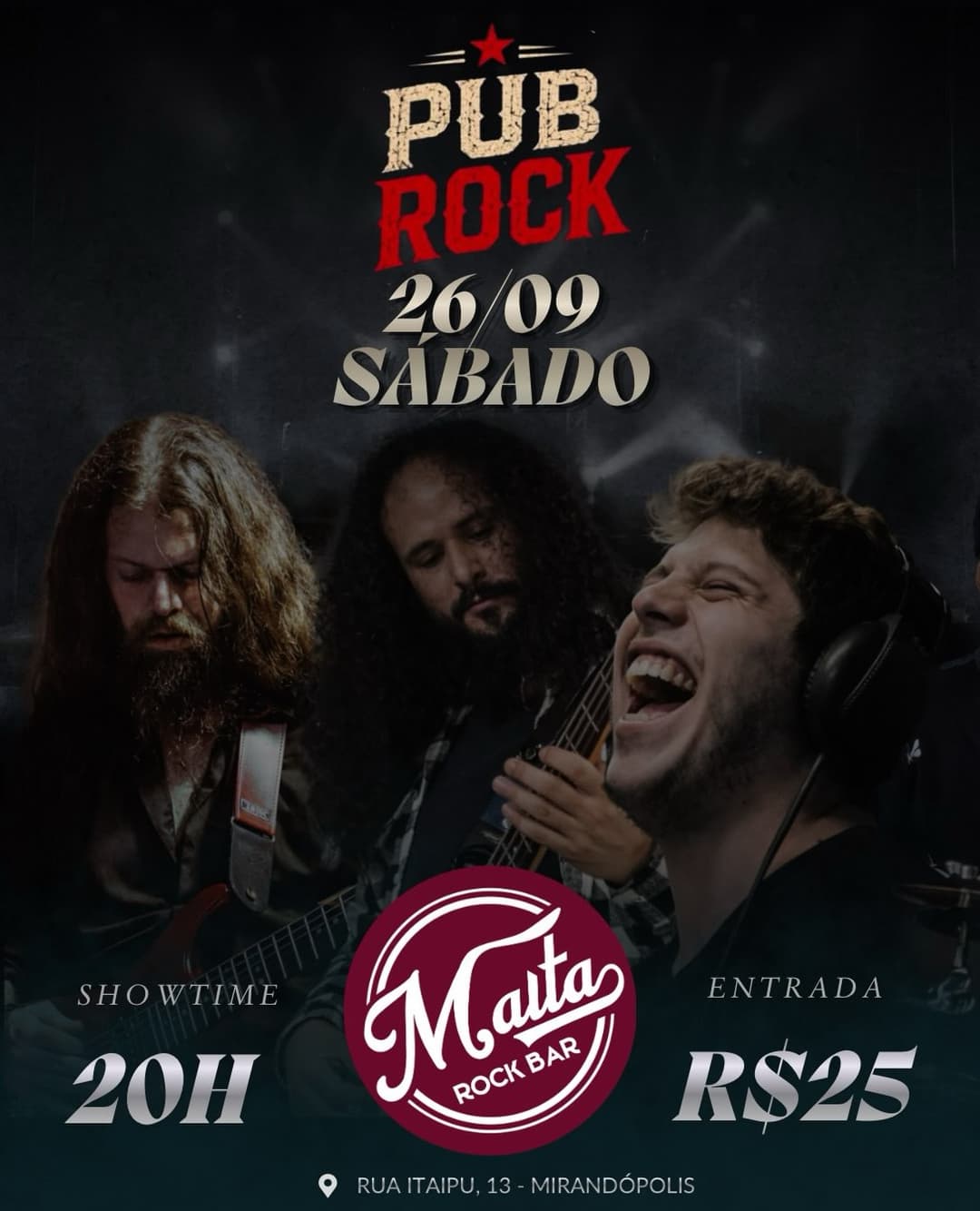 Flyer de Banda Pub Rock