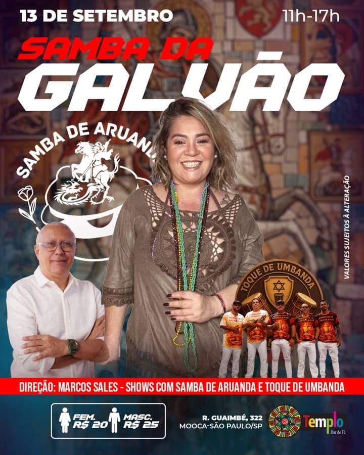 Flyer de Vanessa Galvão, Toque de Umbanda - Ney e mais 1 artista