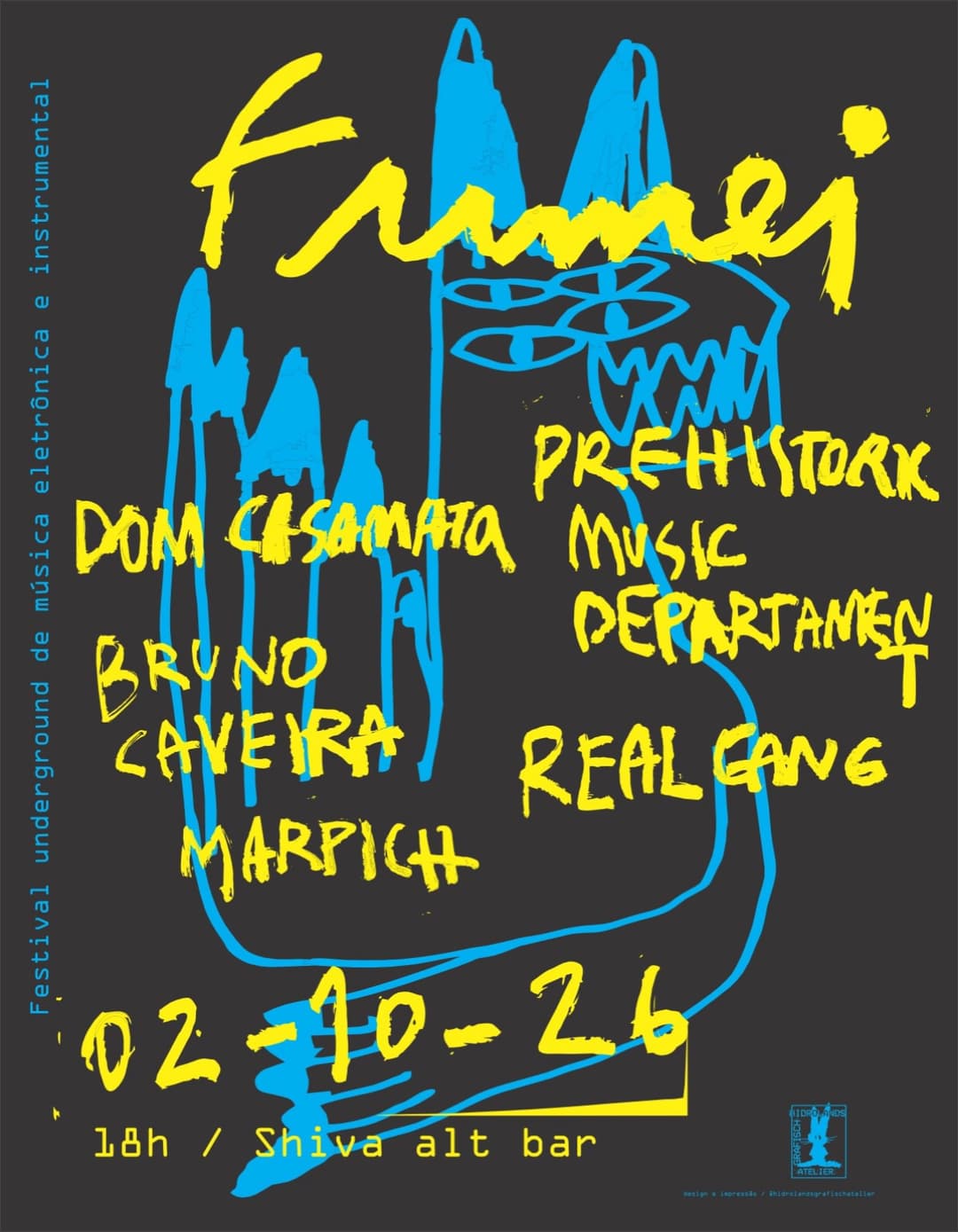 Flyer de Prehistoric Music Department e mais 4 artistas