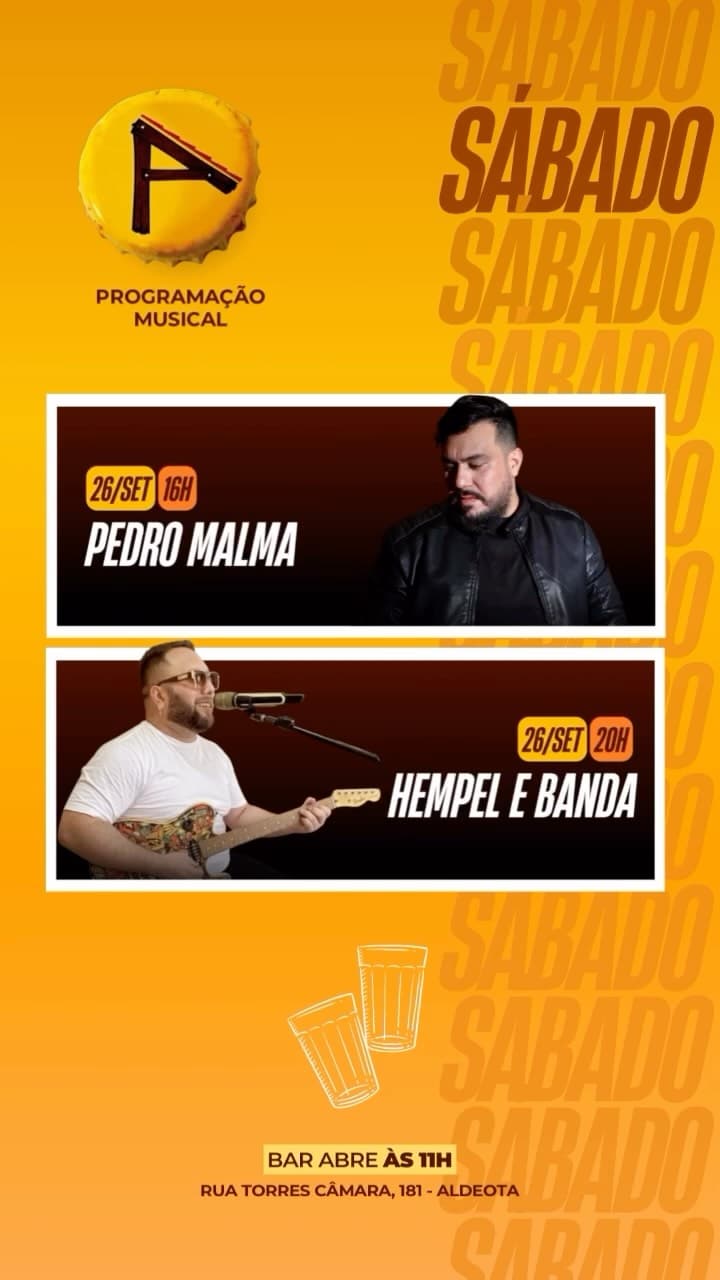 Flyer de Pedro Malma e Hempel e banda