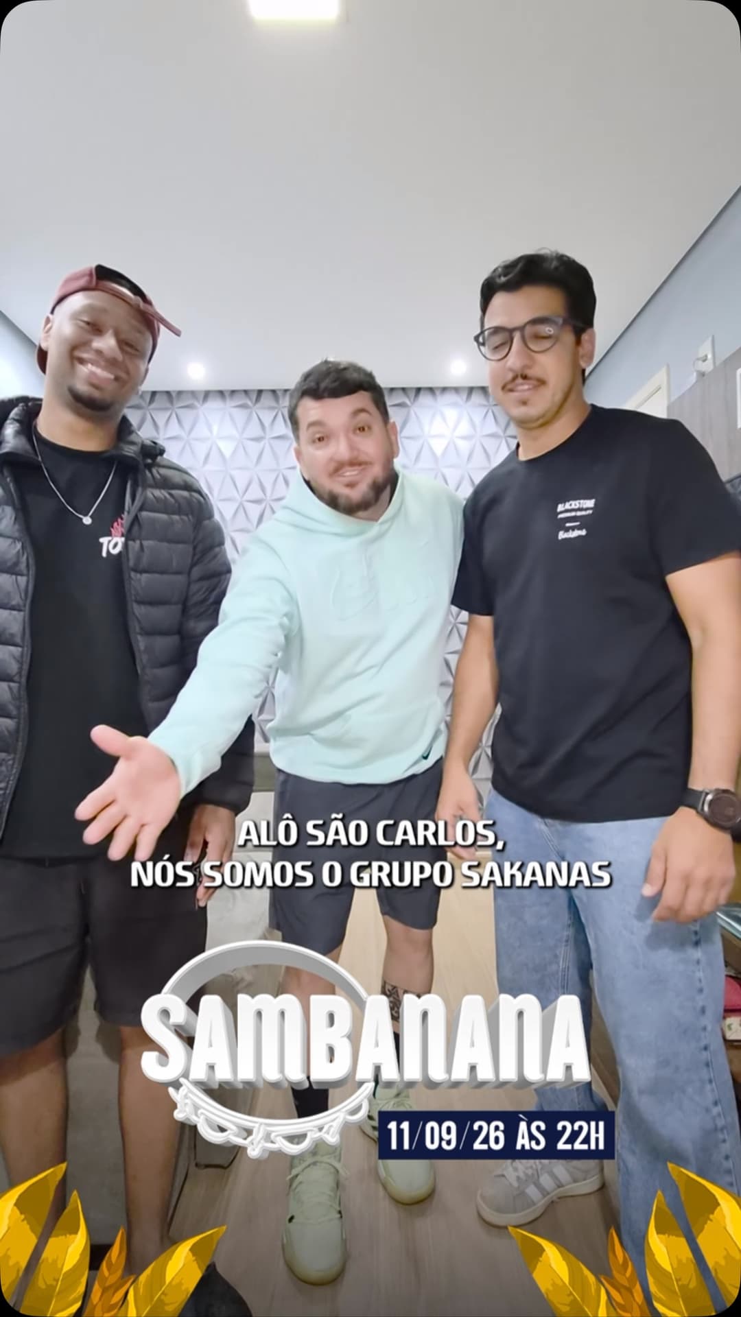 Flyer de Grupo Sakanas e DJ Sandro