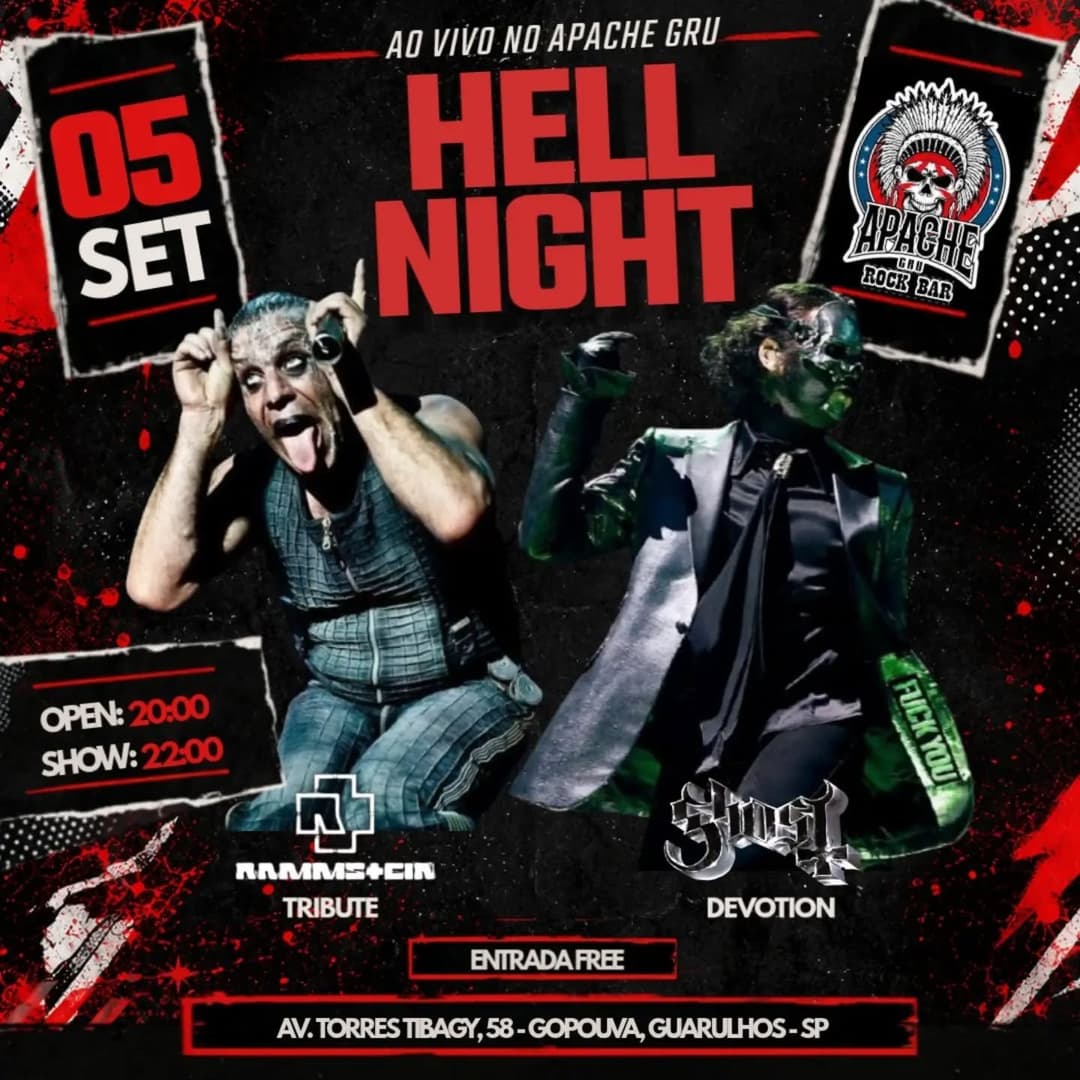 Flyer de Devotion e Rammstein Tributo
