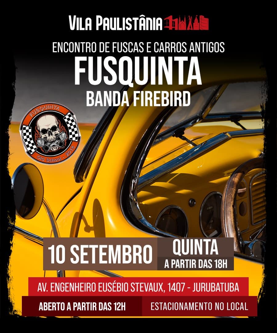 Flyer de Banda Firebird e Fusquinta