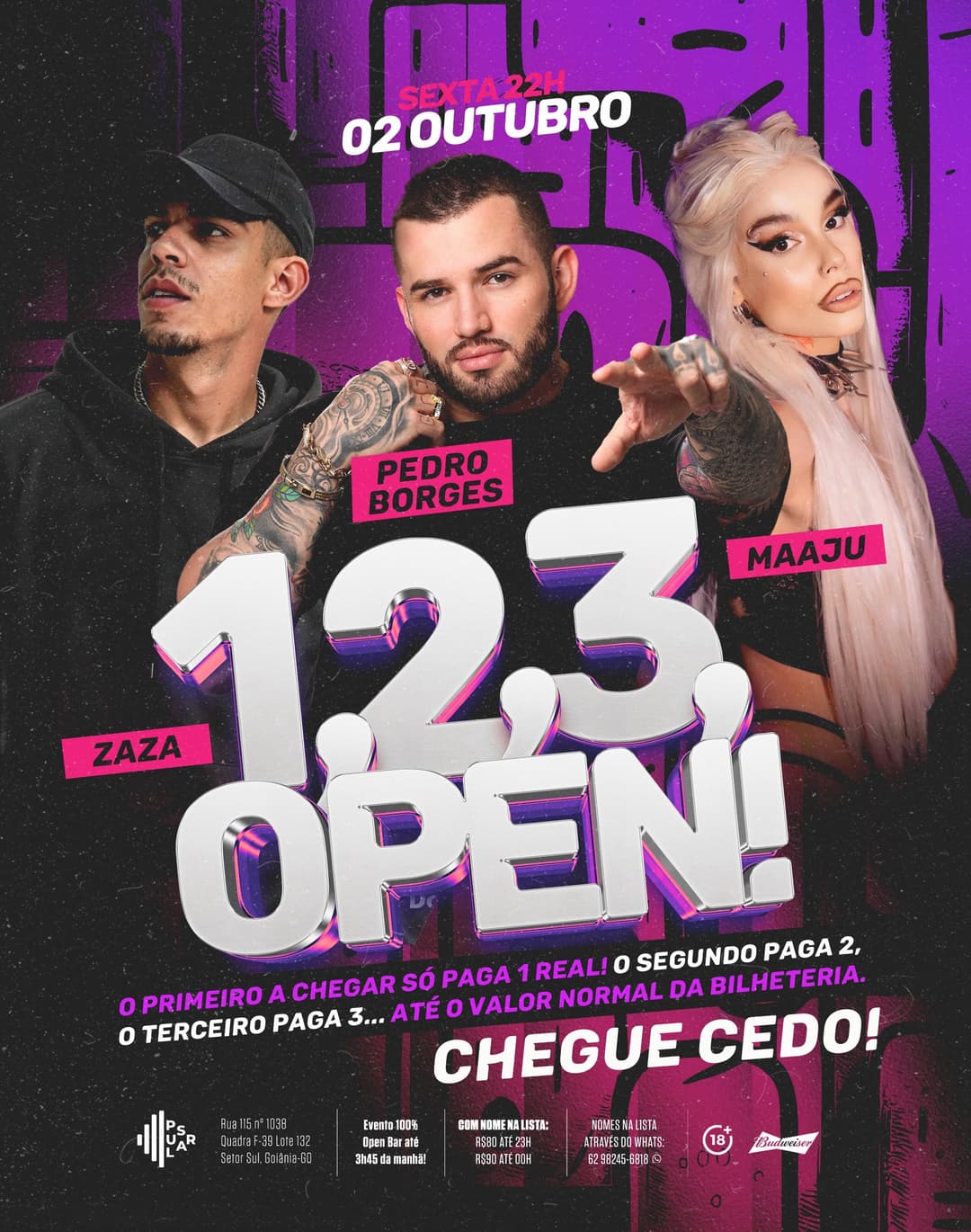 Flyer de Maaju, Zaza e PEDRO BORGES