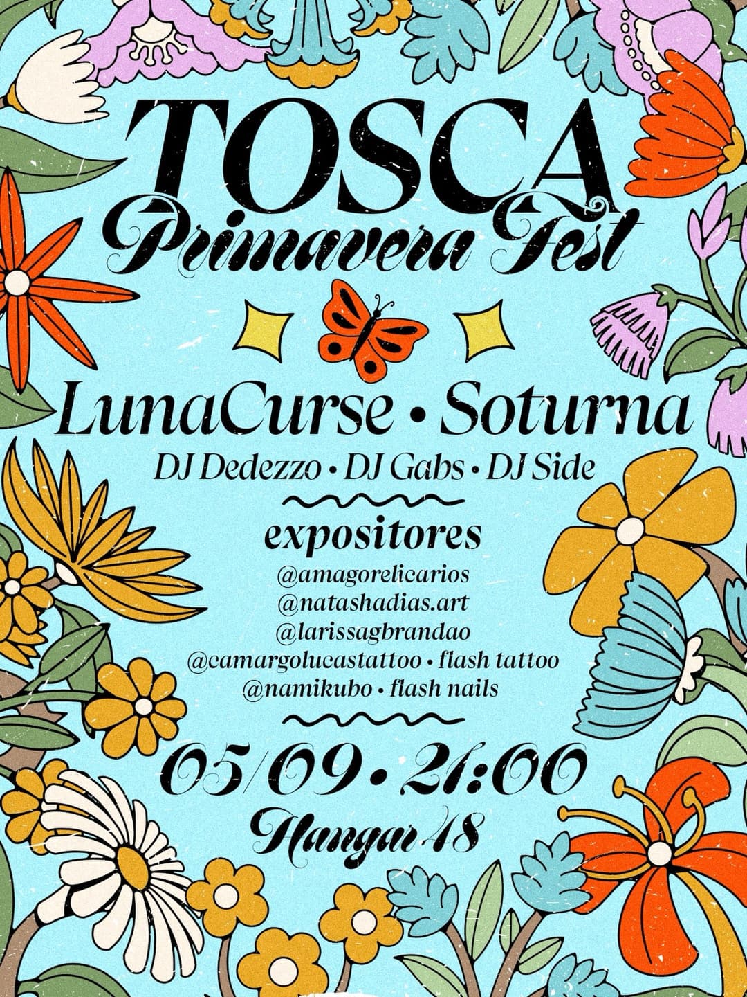 Flyer de Djside, LunaCurse, Soturna, DJ Dedezzo e DJ Gabs