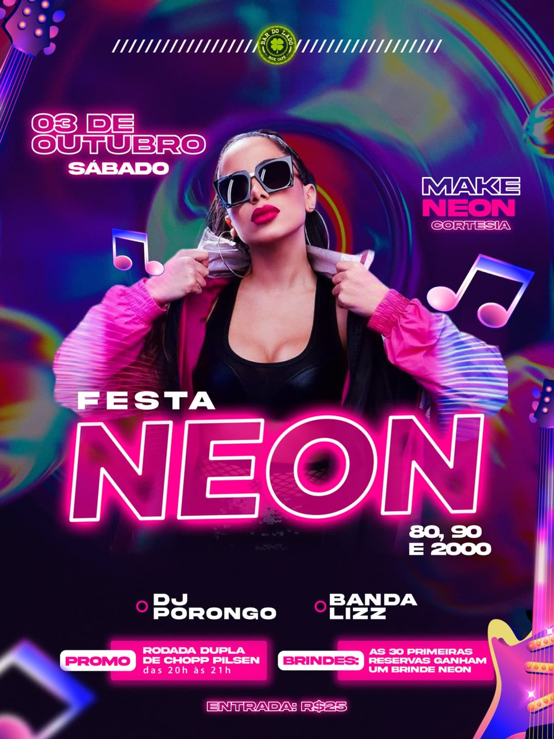 Flyer de Lizz e DJ Porongo
