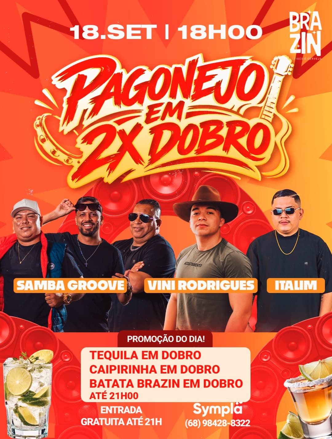 Flyer de Samba Groove, Vini Rodrigues e Italim