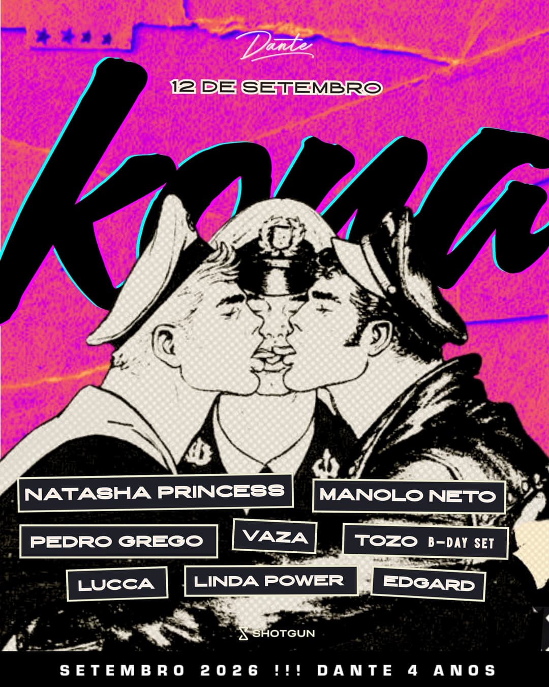Flyer de Bruno Tozo, 3DGARD, KONA, manoloneto e mais 5 artistas