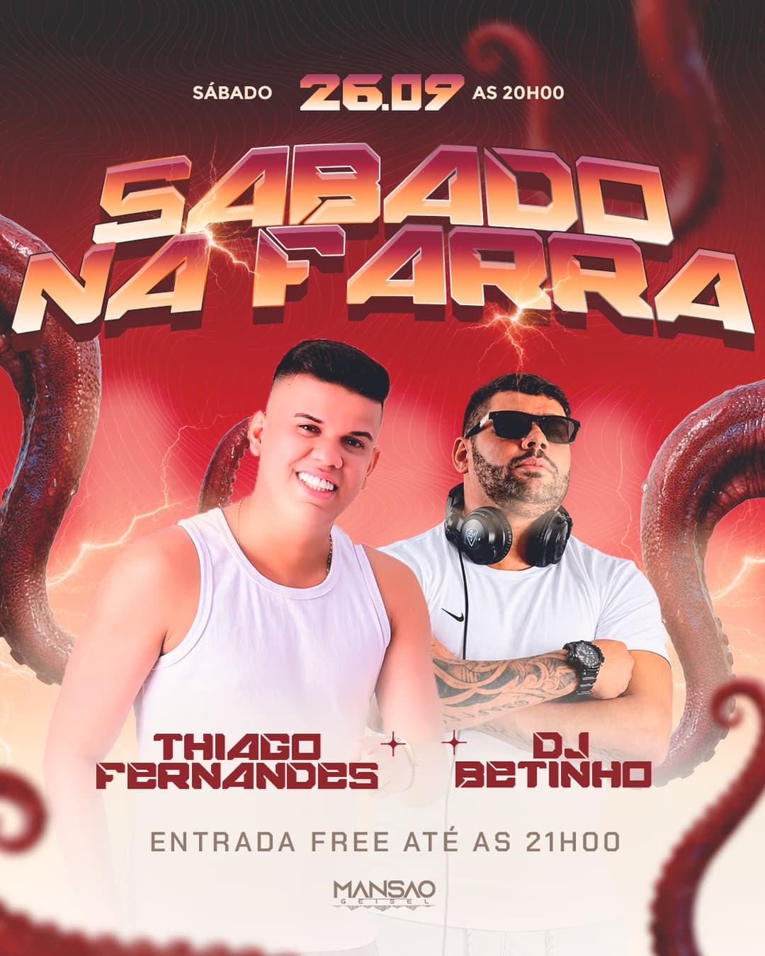 Flyer de Dj Betinho e thiagofernandescantor