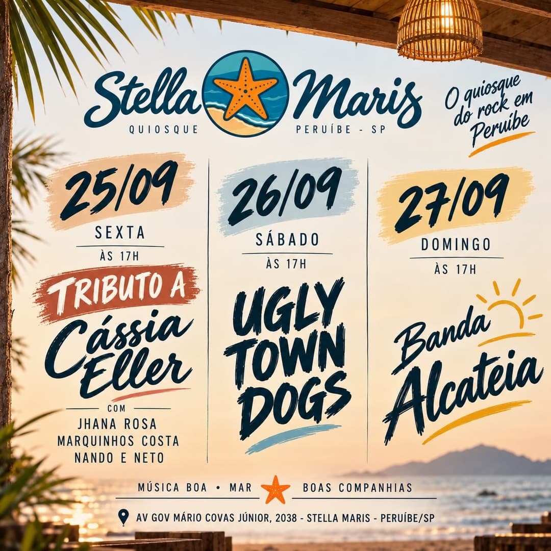 Flyer de Marquinhos Costa e mais 3 artistas