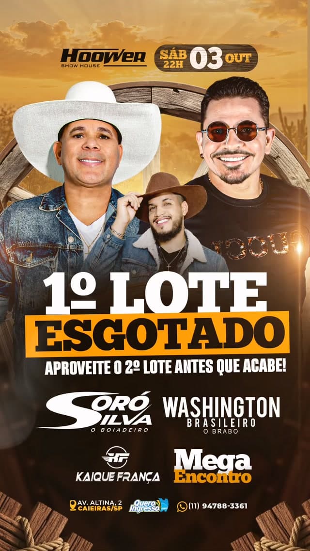 Flyer de Washington Brasileiro, Soró Silva e Kaique França