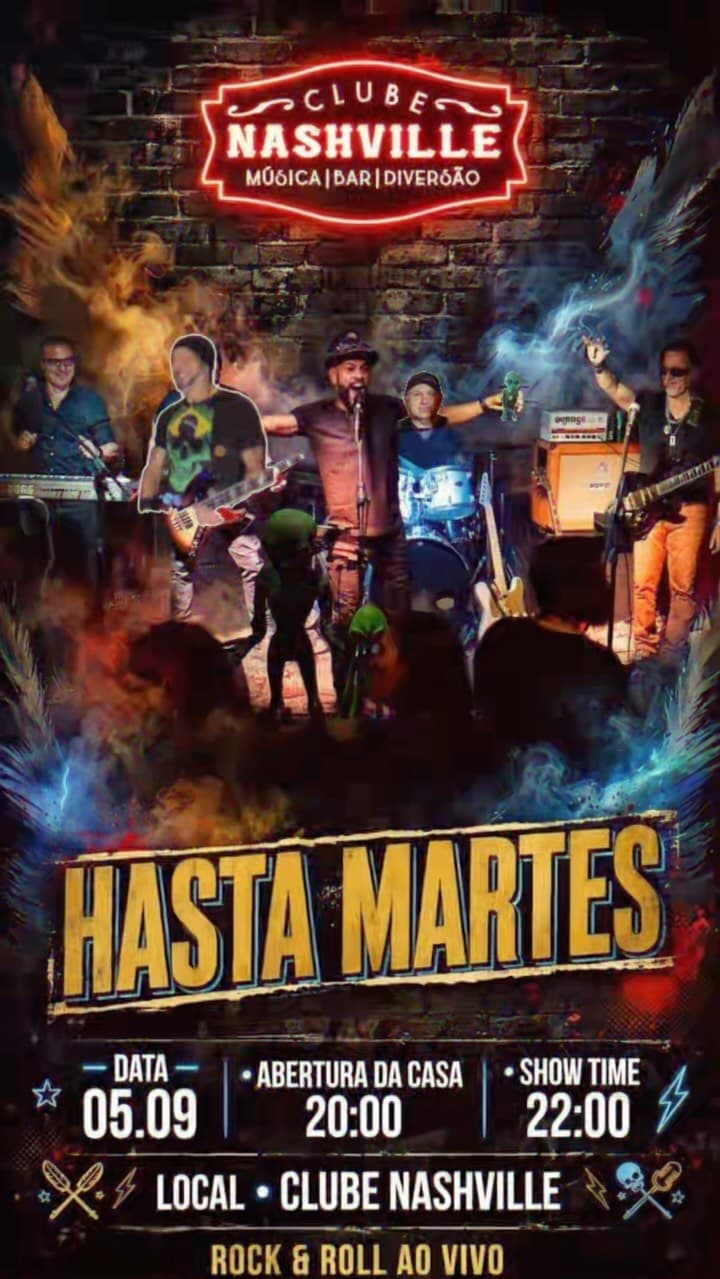 Flyer de Hasta Martes, Banda Hollywood Way e Melissa