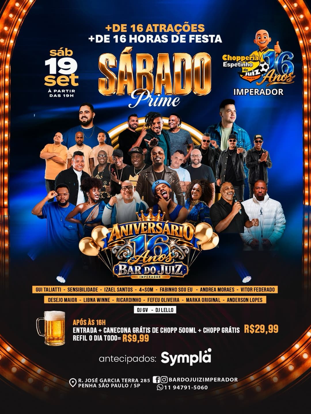 Flyer de Fabinho Sou Eu!, Andrea Morais e mais 10 artistas