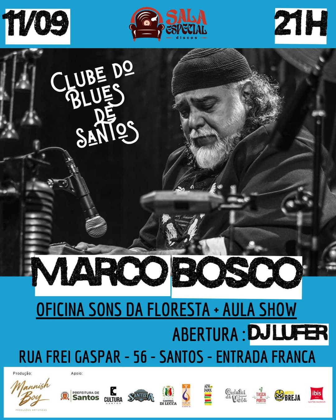 Flyer de Marco Bosco e DJ Luiz Lufer