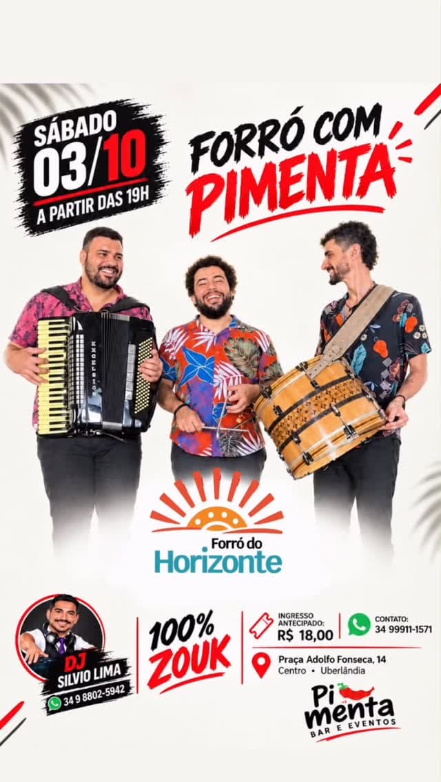 Flyer de Forró do Horizonte e DJ Silvio