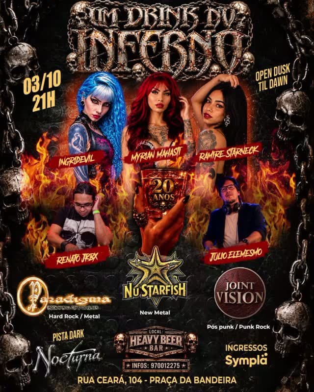 Flyer de Nu Starfish, Myrian Mahasti e mais 6 artistas