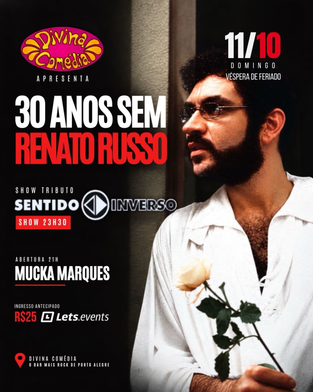 Flyer de Sentido Inverso e Mucka Marques