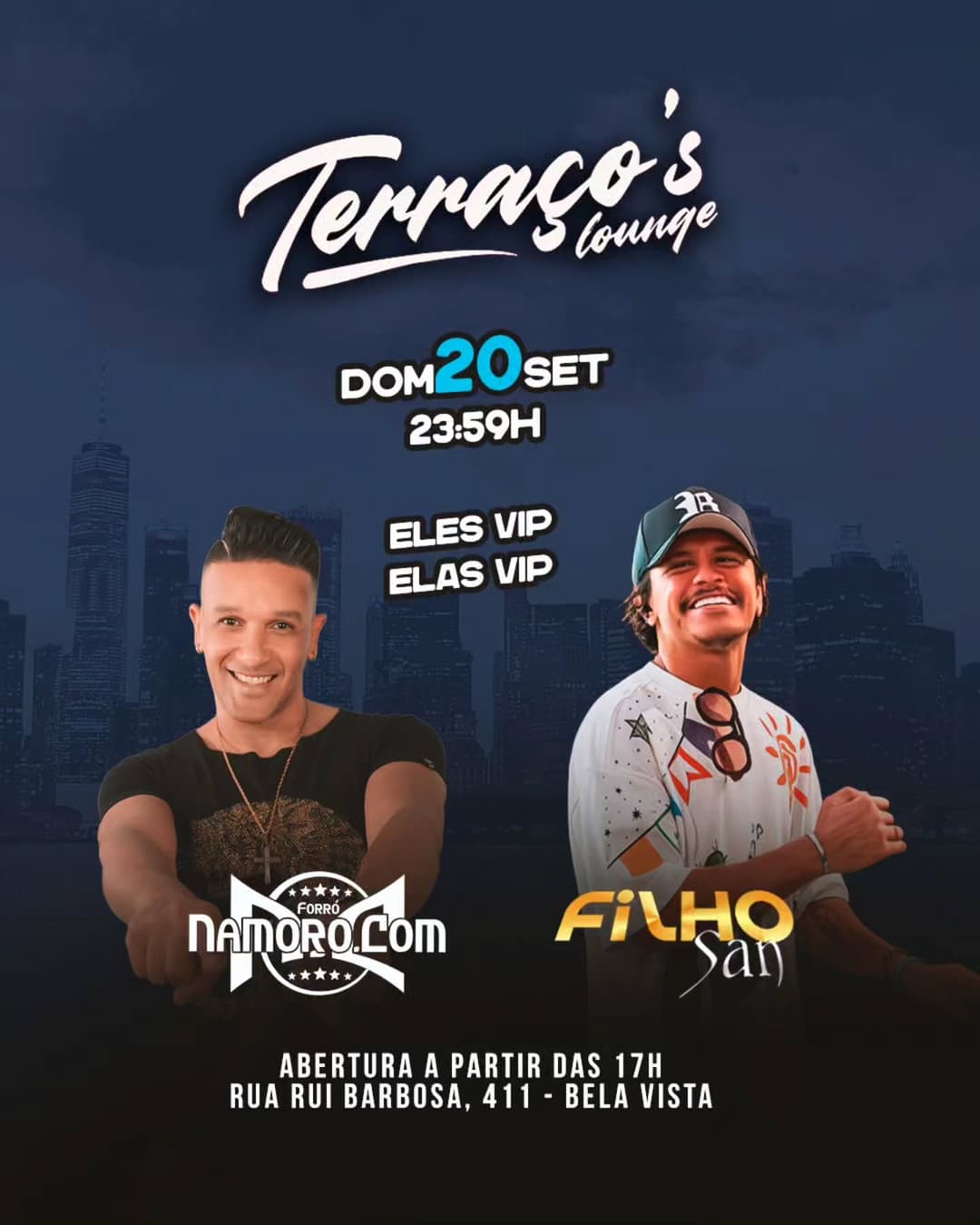 Flyer de Paulinho Namoro.Com e Filho San