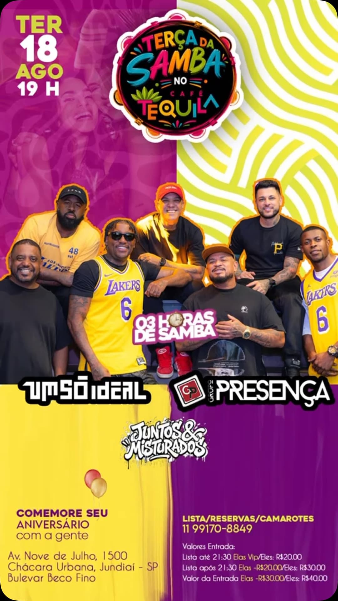 Flyer de Um Só Ideal e Grupo Presença