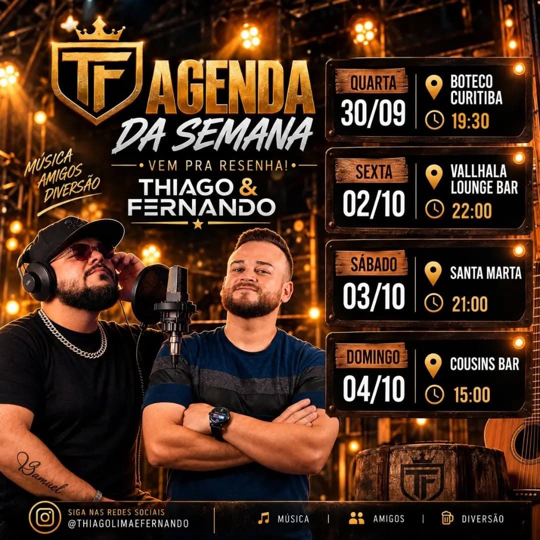 Flyer de Thiago & Fernando