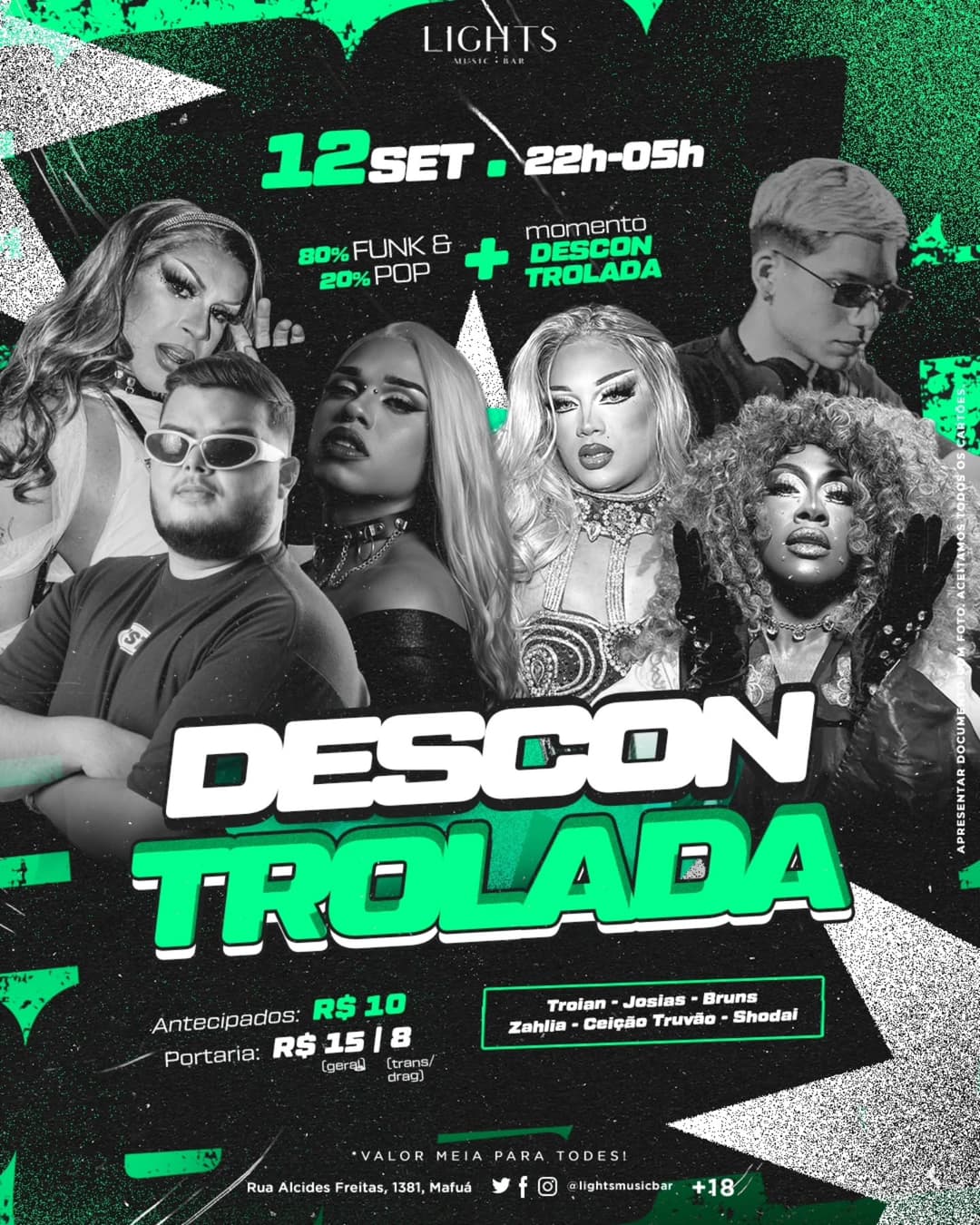Flyer de Troian, Josias, Bruns, Zahlia, Ceição Truvão e Shodai