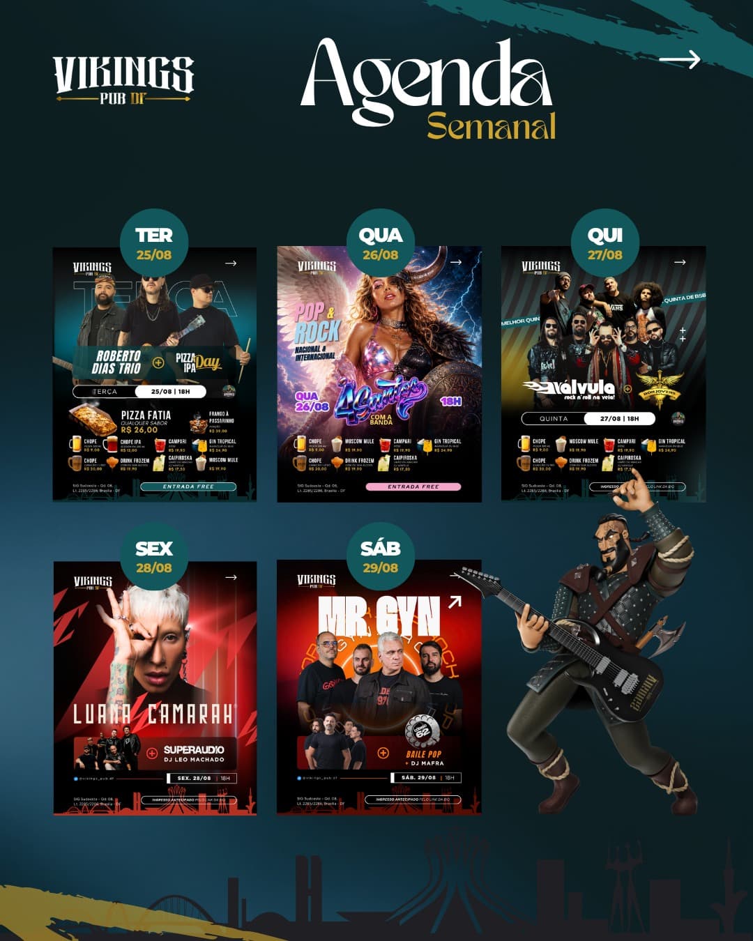 Flyer de Banda Bon Jovens e Válvula