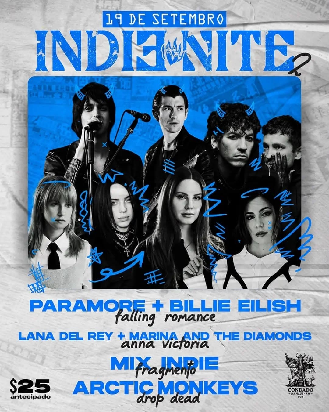 Flyer de Marina & The Diamonds e Mix Indie