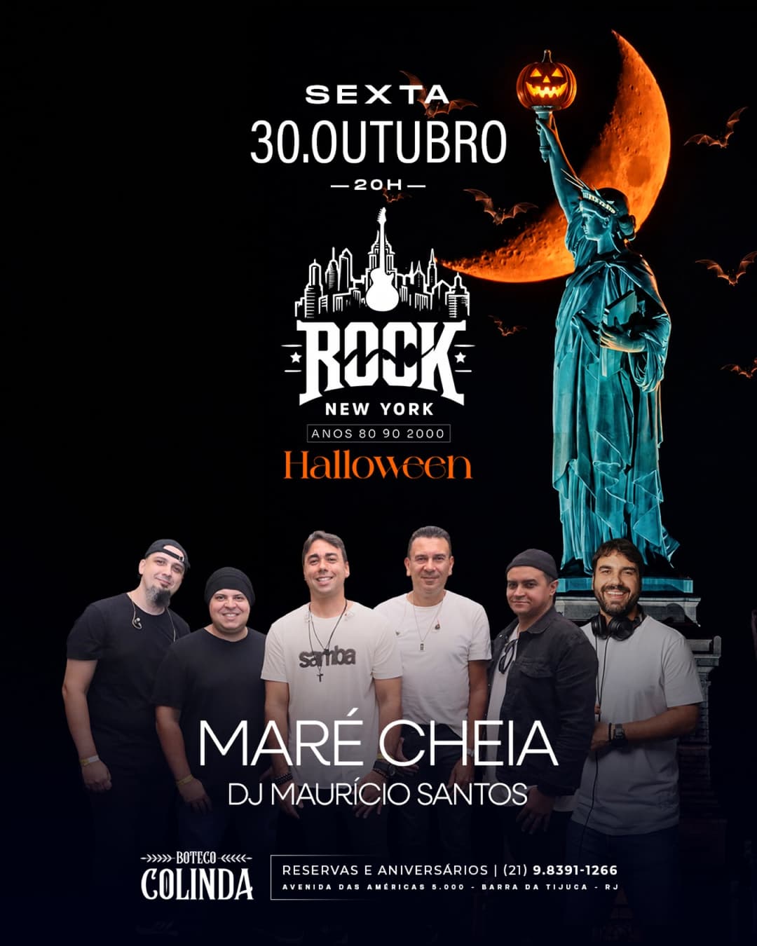 Flyer de Maurício Santos e Banda Maré Cheia
