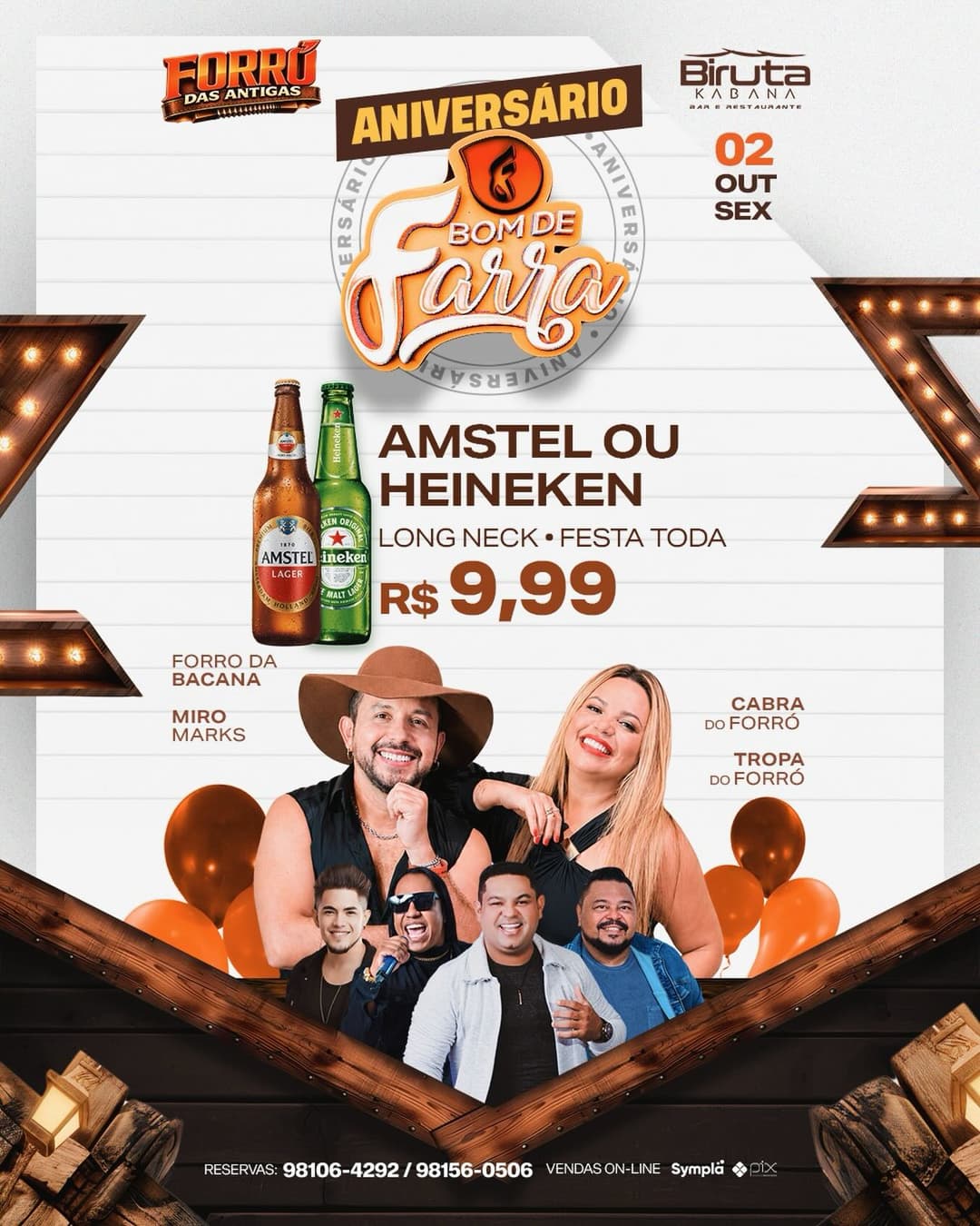 Flyer de Juninho Bom de Farra, Forró do Bacana e mais 2 artistas